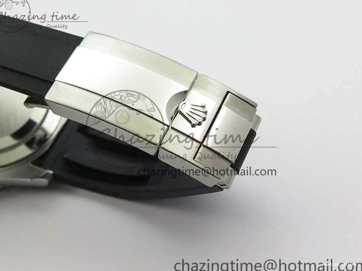 0416 Yacht-Master 116655 ARF SS Custom Made Black Ceramic Bezel on Oysterflex Rubber Strap A HighPerformance 3064